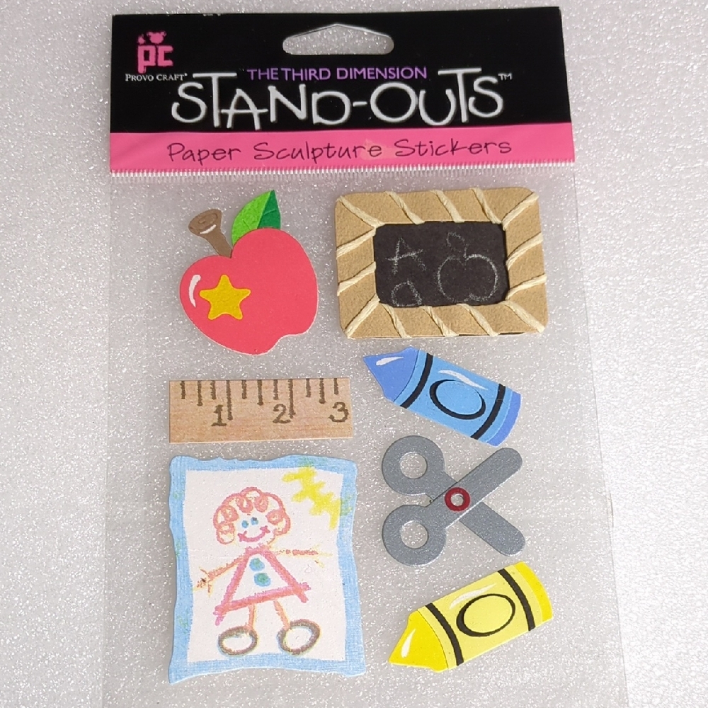❤️3/$10❤️Provo Craft Stand-Outs Paper Sculpture Stickers Grade School